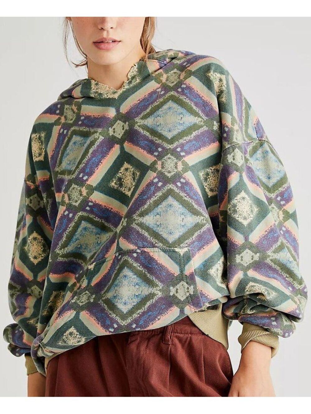 Free People It's A Vibe Printed Hoodie Size XL